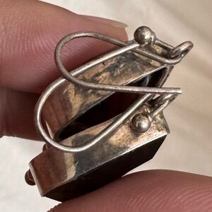 Vintage Sterling Silver Glass Stone Earrings